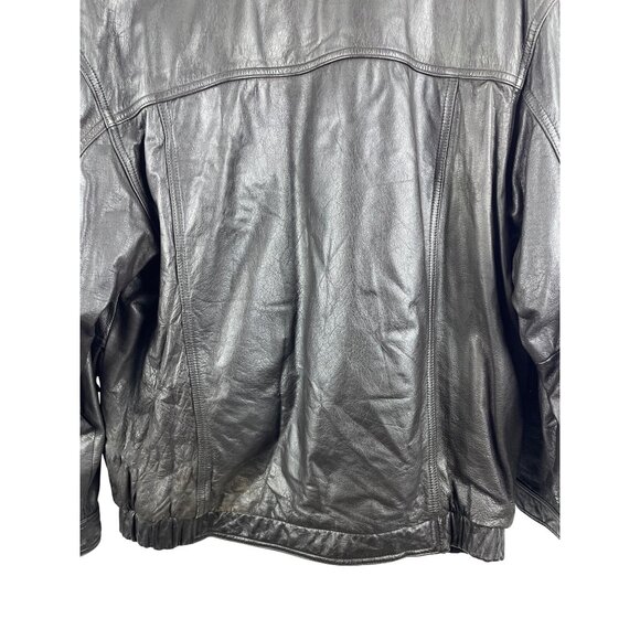 Member's Only Men's Medium Vintage 100% Leather Bomber Aviator Jacket Brown - Picture 14 of 16